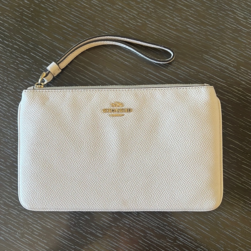 Cream Coach wristlet